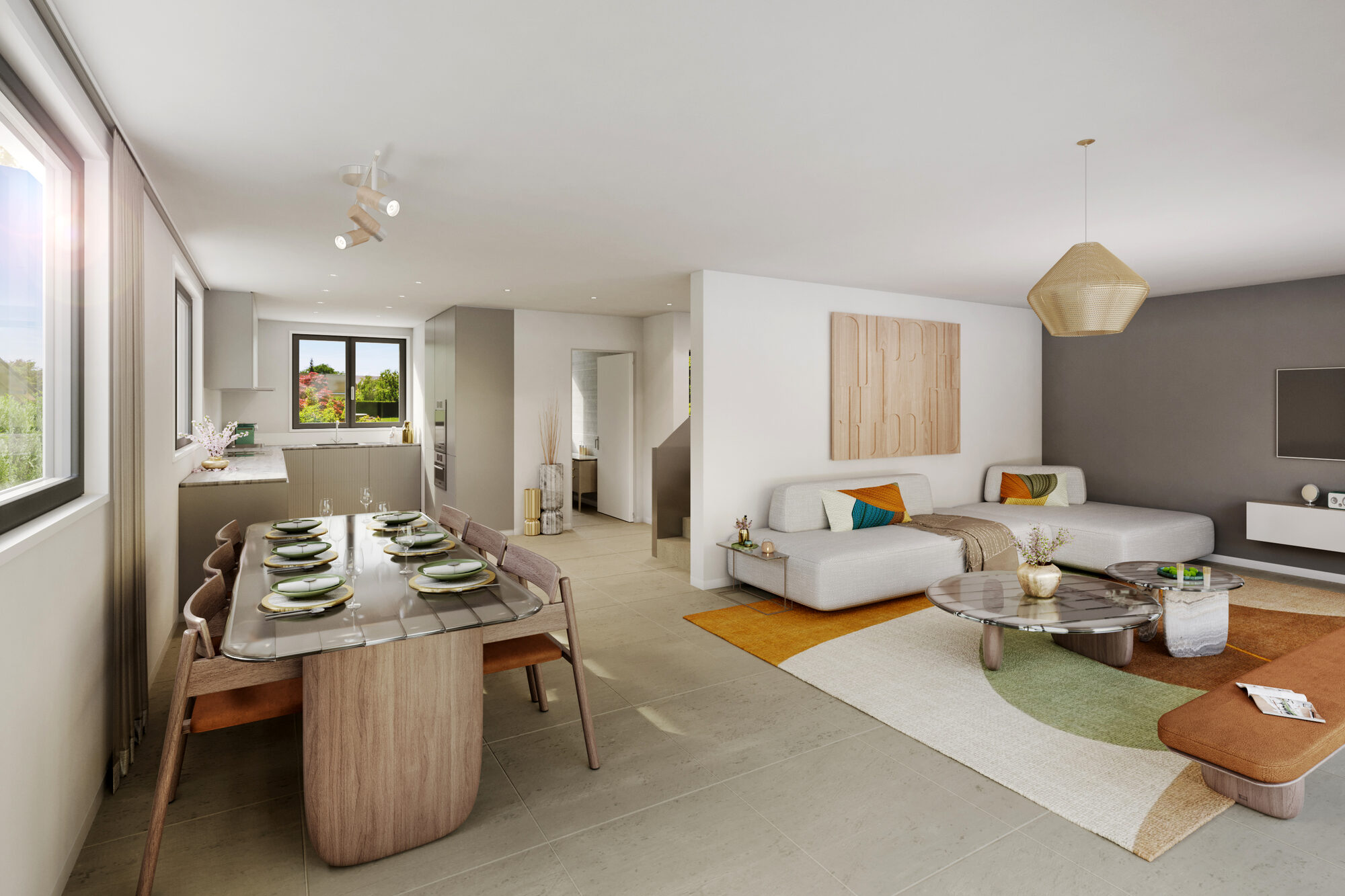 Séjour lumineux — Promotion du Tilleul — 3 villas en PPE